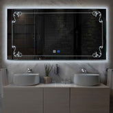 Specchio LED Rettangolare | Pulsanti touch | Funzione anti-appannamento | Luce bianca fredda - Reyze Serie Good Vibes Modello 5